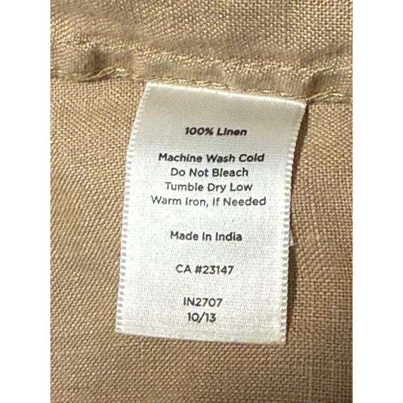 Talbots Khaki Linen Blouse/Tunic, Size M - Picture 6 of 6
